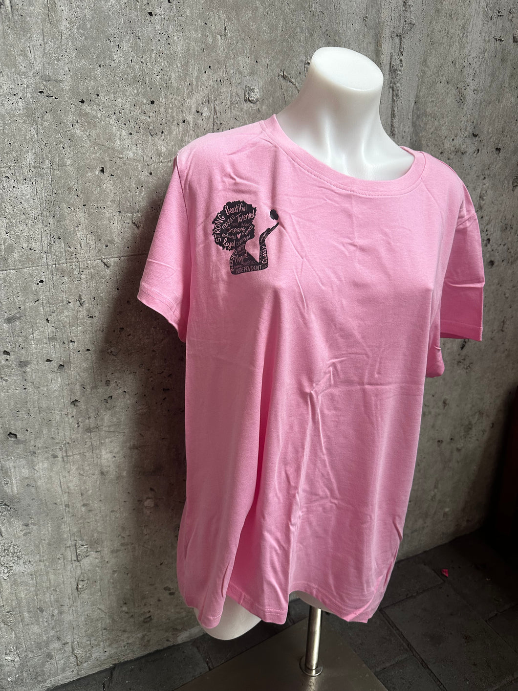 PINK PRINTED TEE - SZ 18