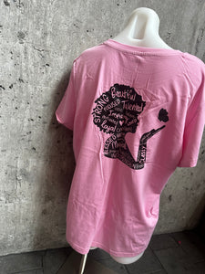 PINK PRINTED TEE - SZ 18