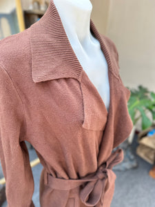 BROWN LONG COAT / CARDY - SZ 14